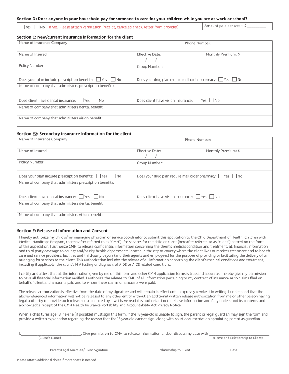 Form HEA7125 Cmh Financial Application - Ohio, Page 2