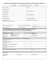 Agricultural Migrant Labor Camp Plan Review Application &amp; Checklist - Ohio