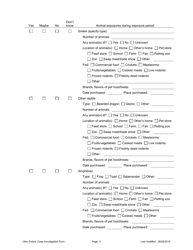 Ohio Case Investigation Form - Campylobacteriosis - Ohio, Page 11