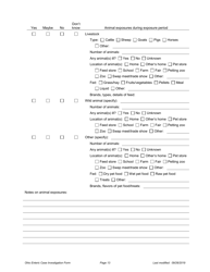 Ohio Case Investigation Form - Campylobacteriosis - Ohio, Page 13