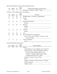 Ohio Case Investigation Form - Campylobacteriosis - Ohio, Page 7