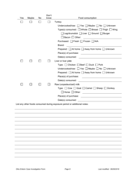 Ohio Case Investigation Form - Campylobacteriosis - Ohio, Page 8