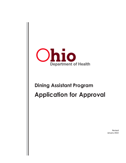 Form HEA7719 Application for Approval - Dining Assistant Program - Ohio