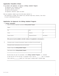 Form HEA7719 Application for Approval - Dining Assistant Program - Ohio, Page 4