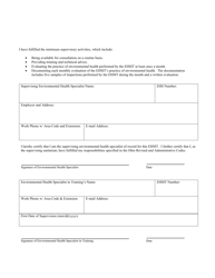 Ehsit Renewal - Supervision Form - Ohio, Page 2