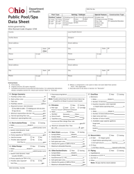 Document preview: Form HEA5214 Public Pool/SPA Data Sheet - Ohio