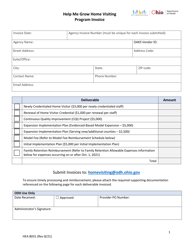 Document preview: Form HEA8031 Help Me Grow Home Visiting Program Invoice - Ohio