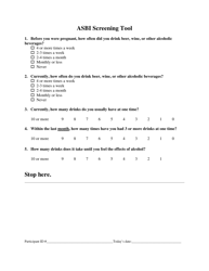 Document preview: Asbi Screening Tool - Ohio