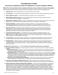 Form HEA5133 Application for a License for Radioactive Material - Ohio, Page 2