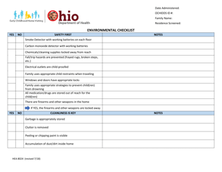 Form HEA8024 Environmental Checklist - Ohio