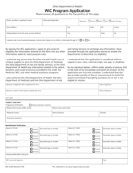 Document preview: Form HEA4460 Wic Program Application - Ohio
