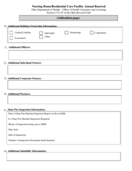 Form HEA1633 Nursing Home/Residential Care Facility Annual Renewal - Ohio, Page 3