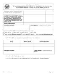 Form HEA0124 Authorized User Training, Experience and Preceptor Attestation - Ohio, Page 3