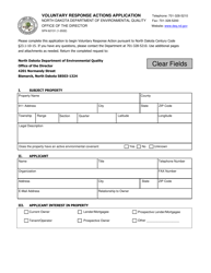 Document preview: Form SFN62131 Voluntary Response Actions Application - North Dakota
