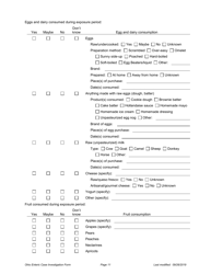 Ohio Case Investigation Form - Amebiasis, Giardiasis, Salmonellosis &amp; Shiga Toxin-Producing E. Coli - Ohio, Page 11