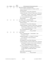 Ohio Case Investigation Form - Amebiasis, Giardiasis, Salmonellosis &amp; Shiga Toxin-Producing E. Coli - Ohio, Page 18