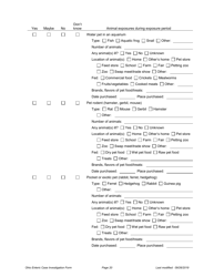 Ohio Case Investigation Form - Amebiasis, Giardiasis, Salmonellosis &amp; Shiga Toxin-Producing E. Coli - Ohio, Page 20