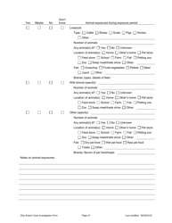 Ohio Case Investigation Form - Amebiasis, Giardiasis, Salmonellosis &amp; Shiga Toxin-Producing E. Coli - Ohio, Page 21