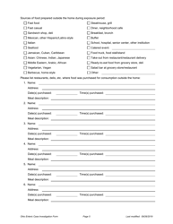 Ohio Case Investigation Form - Amebiasis, Giardiasis, Salmonellosis &amp; Shiga Toxin-Producing E. Coli - Ohio, Page 5