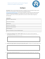 Document preview: Data Request Form - Tobacco Use Prevention and Cessation Program - Ohio