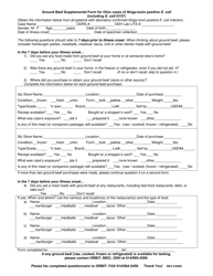 Ground Beef Supplemental Form for Ohio Cases of Shiga-Toxin Positive E. Coli (Including E. Coli O157) - Ohio