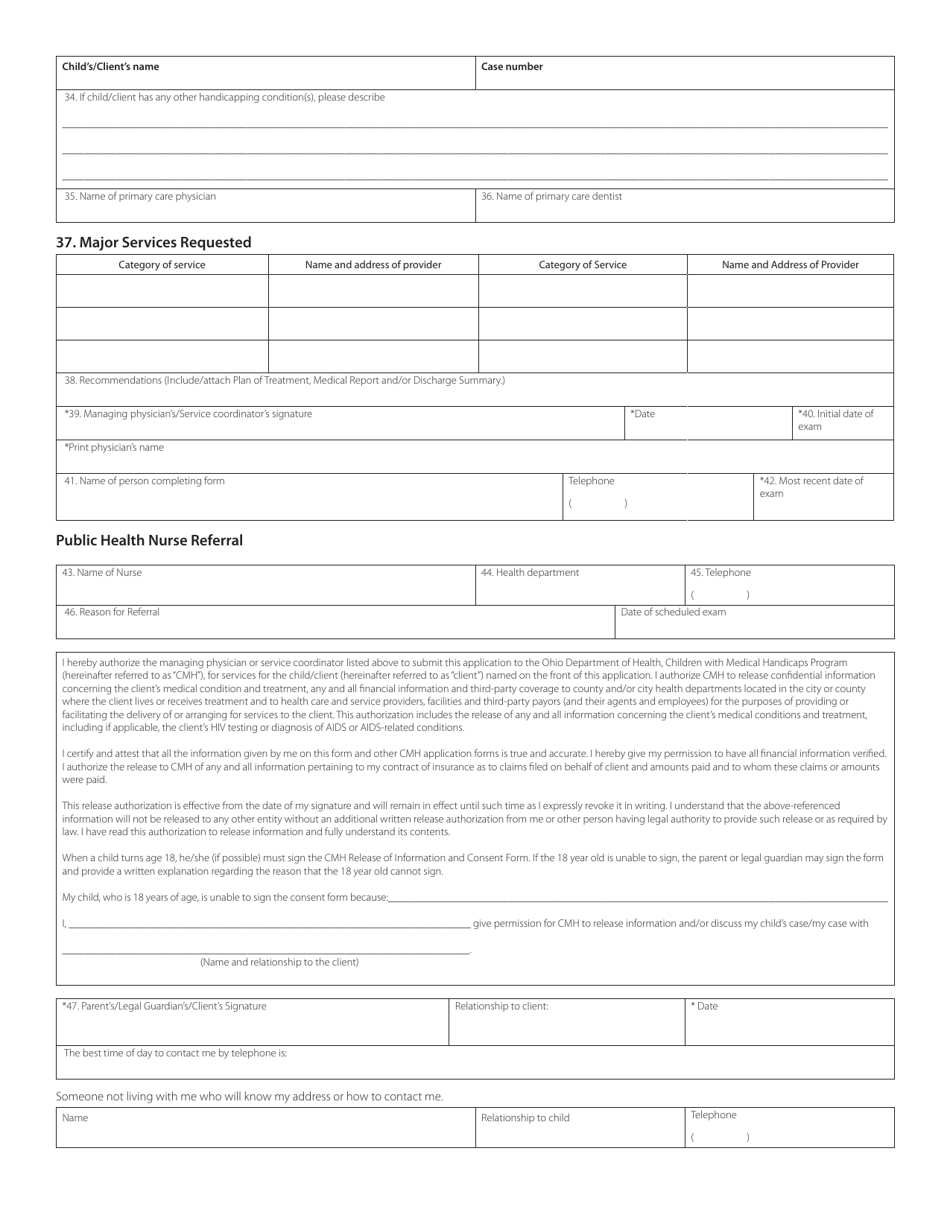 Form HEA7115 Medical Application Form (Maf) - Ohio, Page 2