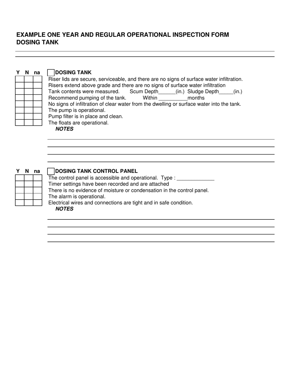 Example One Year and Regular Operational Inspection Form - Ohio, Page 3