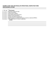 Example One Year and Regular Operational Inspection Form - Ohio, Page 5