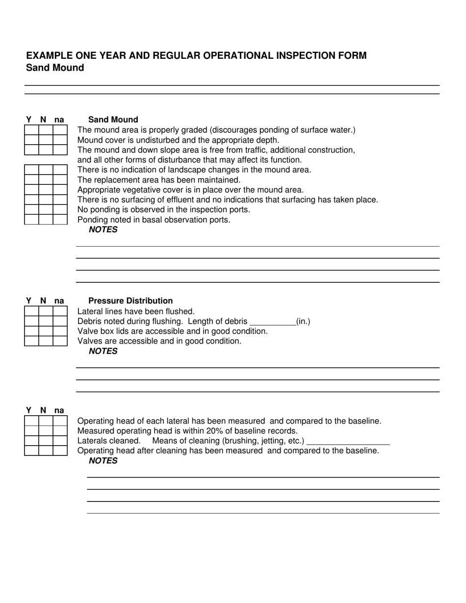 Example One Year and Regular Operational Inspection Form - Ohio, Page 7