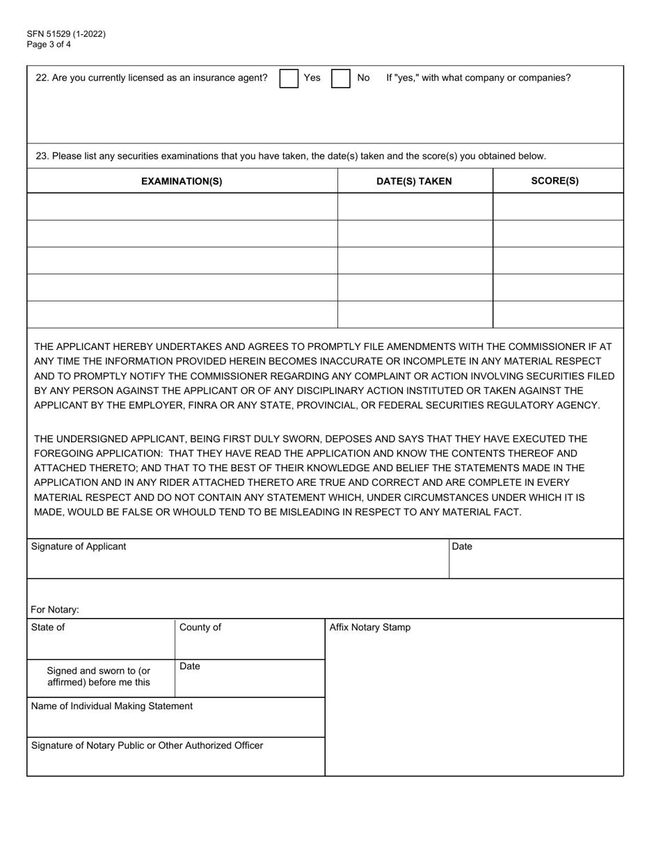 Form S-5 (SFN51529) Application for Registration of Agent - North Dakota, Page 3