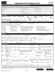 Form CDC52.98 &quot;Leptospirosis Case Report Form&quot;