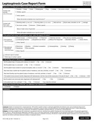 Form CDC52.98 Leptospirosis Case Report Form, Page 2