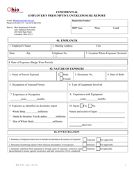 Form HEA5530 Confidential Employer&#039;s Presumptive Overexposure Report - Ohio