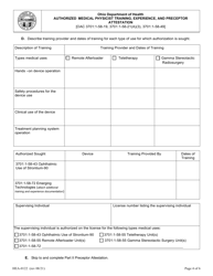 Form HEA0122 Authorized Medical Physicist Training, Experience, and Preceptor Attestation - Ohio, Page 4