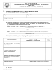 Form HEA0122 Authorized Medical Physicist Training, Experience, and Preceptor Attestation - Ohio, Page 5
