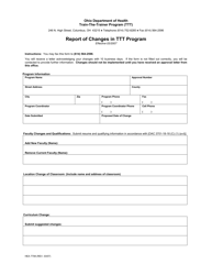 Document preview: Form HEA7708 Report of Changes in Ttt Program - Ohio