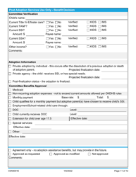 Form 04AN001E (DCFS-54) Adoption Assistance Application - Oklahoma, Page 11