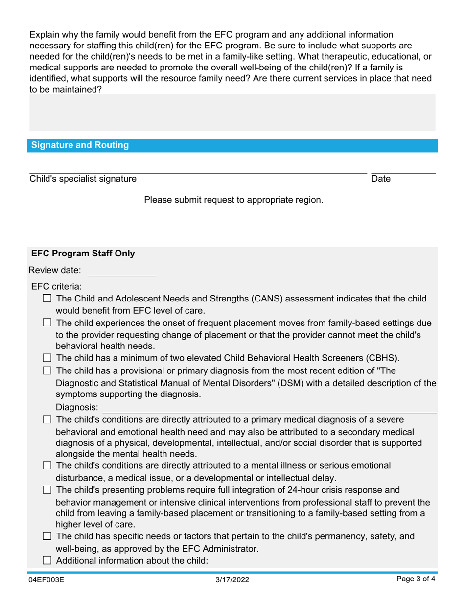 Form 04EF003E Enhanced Foster Care (Efc) Referral - Oklahoma, Page 3