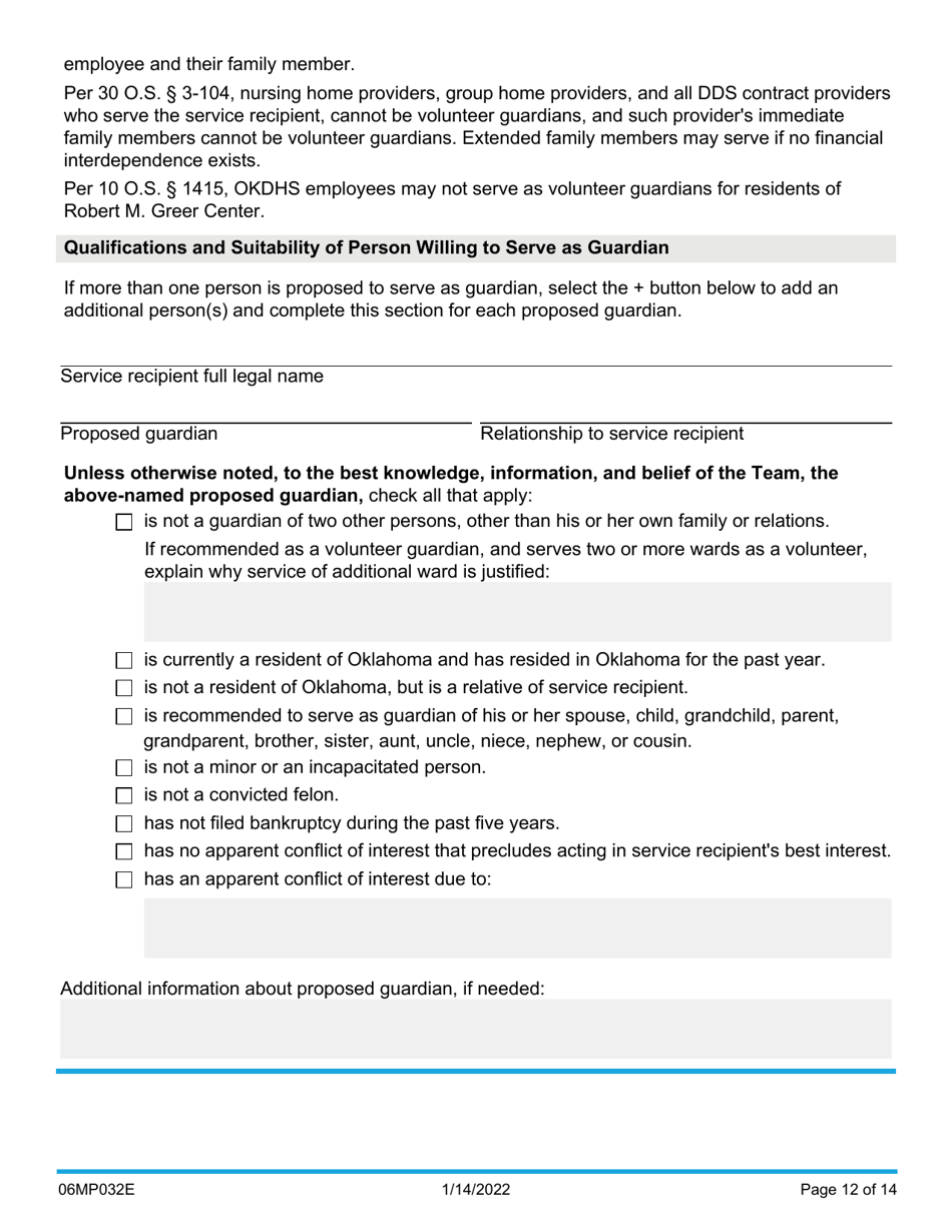 Form 06MP032E Capacity Assessment - Oklahoma, Page 12