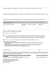 Swcd Declaracion De Intenciones Y Solicitud De Recuento De Votos Por Escrito Para Director De Distrito - Oregon (Spanish), Page 2