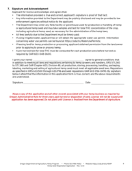 Hemp Seed License Application - Oregon, Page 2
