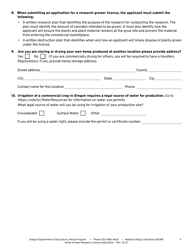 Hemp Grower Research License Application - Oregon, Page 3