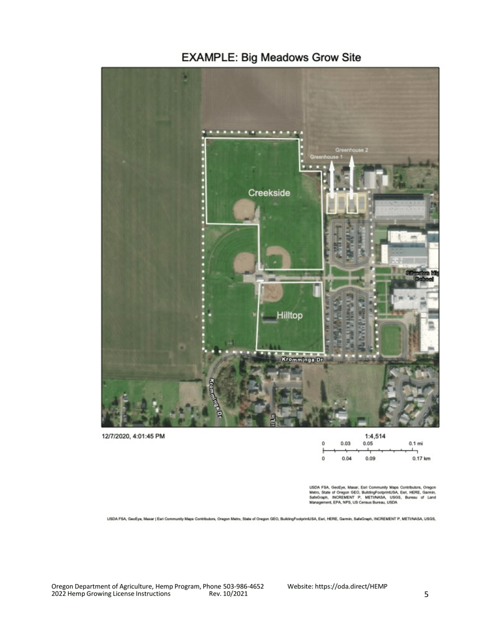 Instructions for Hemp Grower / Grow Site License Application - Oregon, Page 5