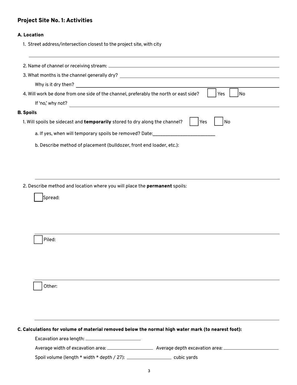 Agricultural Drainage Channel Maintenance Notification Form - Oregon, Page 3