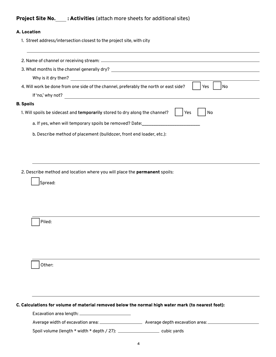 Agricultural Drainage Channel Maintenance Notification Form - Oregon, Page 4