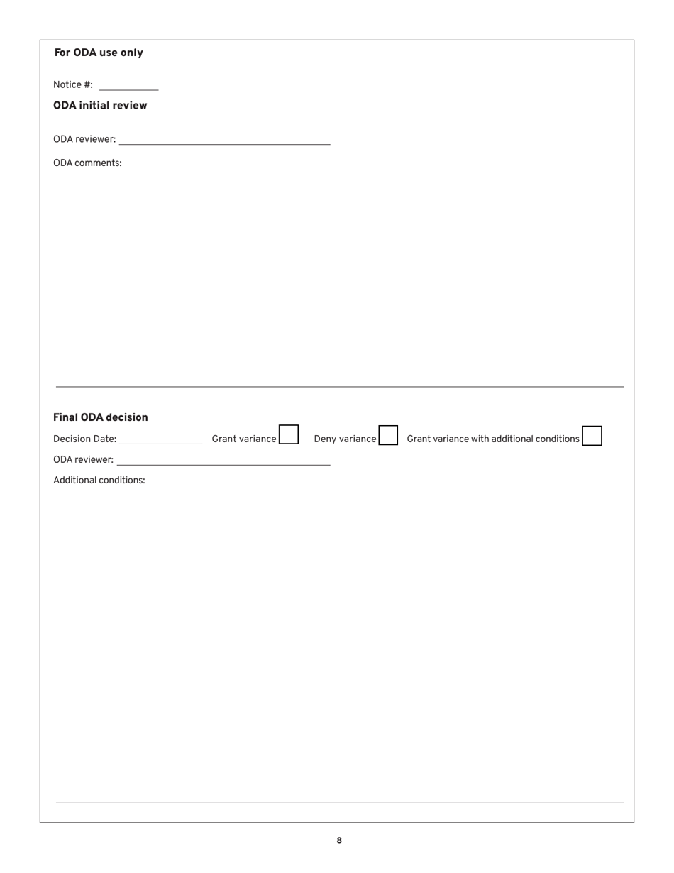 Agricultural Drainage Channel Maintenance Notification Form - Oregon, Page 8