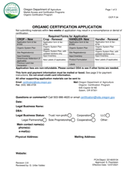 Document preview: Form OCP.F.04 Organic Certification Application - Oregon