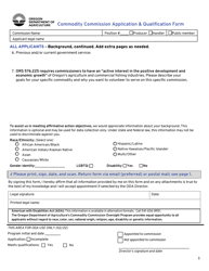 Commodity Commissioner Application &amp; Qualification Form - Oregon, Page 3