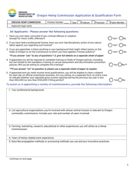 Oregon Hemp Commission Application &amp; Qualification Form - Oregon, Page 3