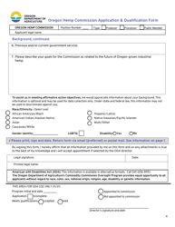 Oregon Hemp Commission Application &amp; Qualification Form - Oregon, Page 4